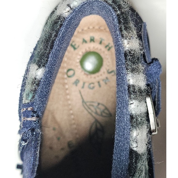 Earth Origins Tate Blue Suede Boots Water Repellent Aztec Sweater Womens 5.5 - Picture 7 of 14